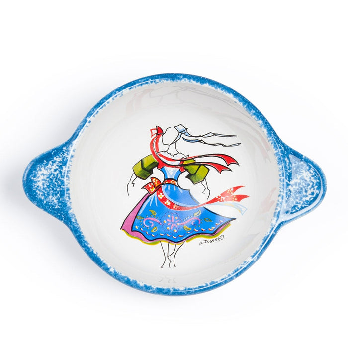 La ville de Plougastel est mise à l'honneur par ce bol à reilles personnalisable. Il fait partie de notre collection Costumes traditionnels.