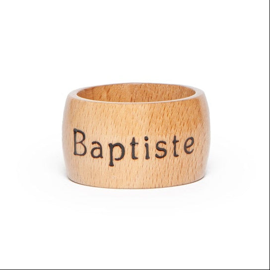 Rond de serviette en bois gravé 