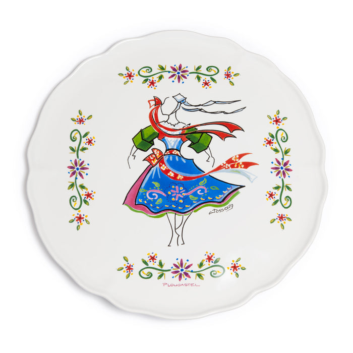Plat à tarte décor costume Plougastel