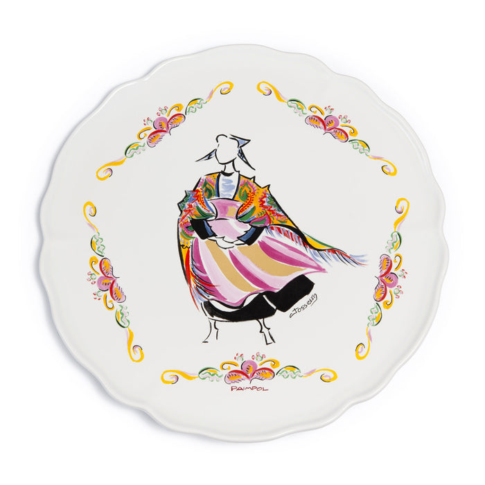 Plat à tarte décor costume Paimpol