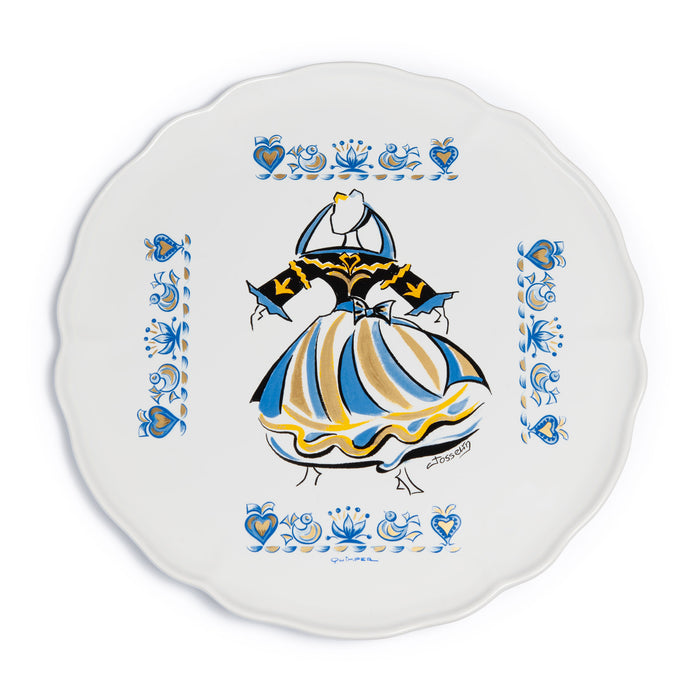 Plat à tarte décor costume Quimper