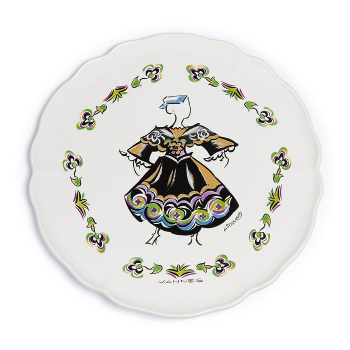 Plat à tarte décor costume Vannes