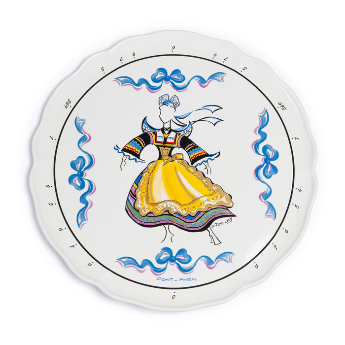 Plat à tarte diviseur décor costume Pont Aven