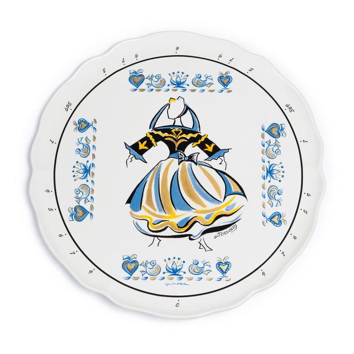 Plat à tarte diviseur décor costume Quimper