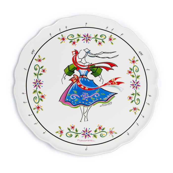 Plat à tarte diviseur décor costume Plougastel