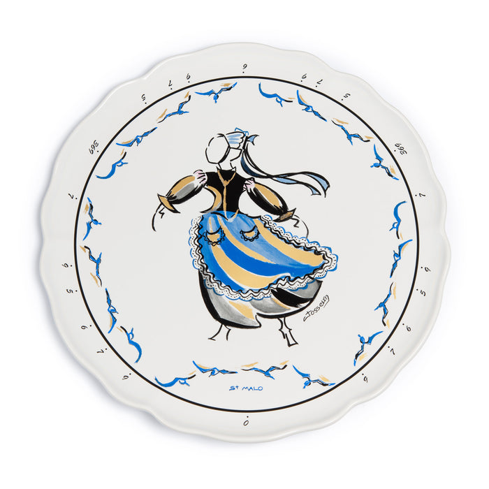 Plat à tarte diviseur décor costume Saint Malo