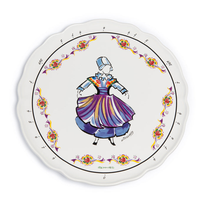 Plat à tarte diviseur décor costume Rennes