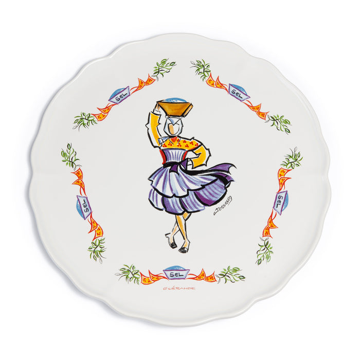 Plat à tarte décor costume Guérande