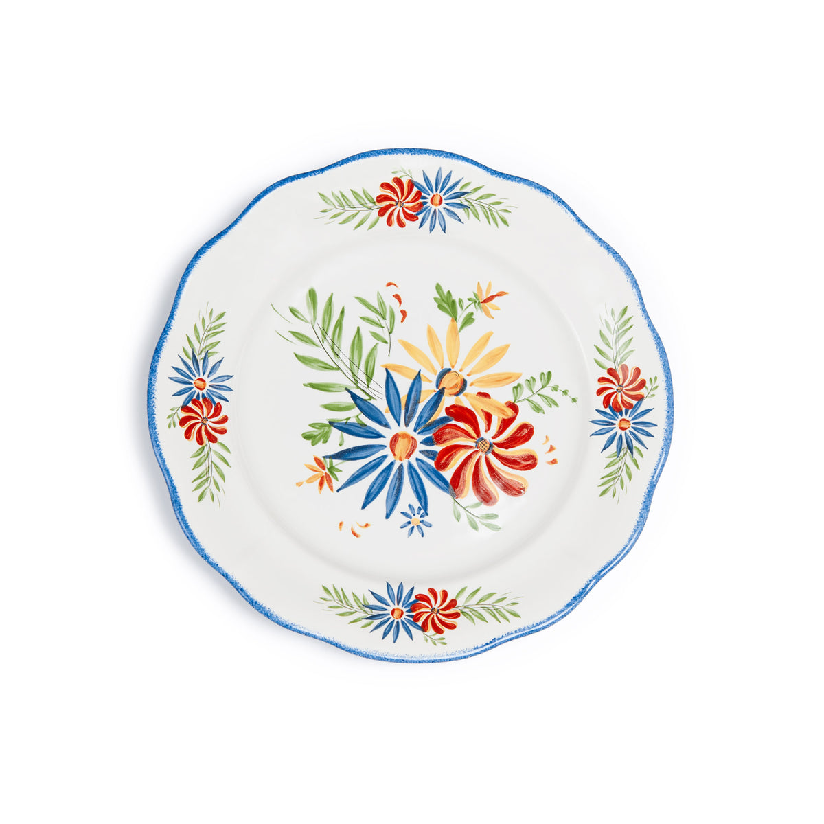 Grande assiette feston décor fleuri Céramiques de Cornouaille La Boutique