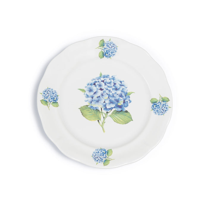 Grande assiette feston décor hortensia