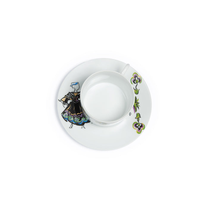 Ensemble tasse déjeuner décor costume Vannes