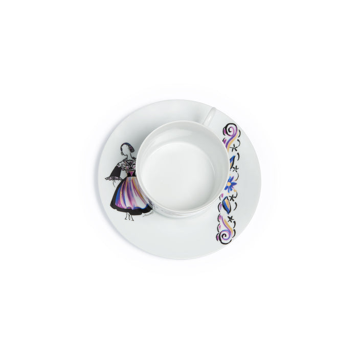 Ensemble tasse déjeuner décor costume Sarzeau