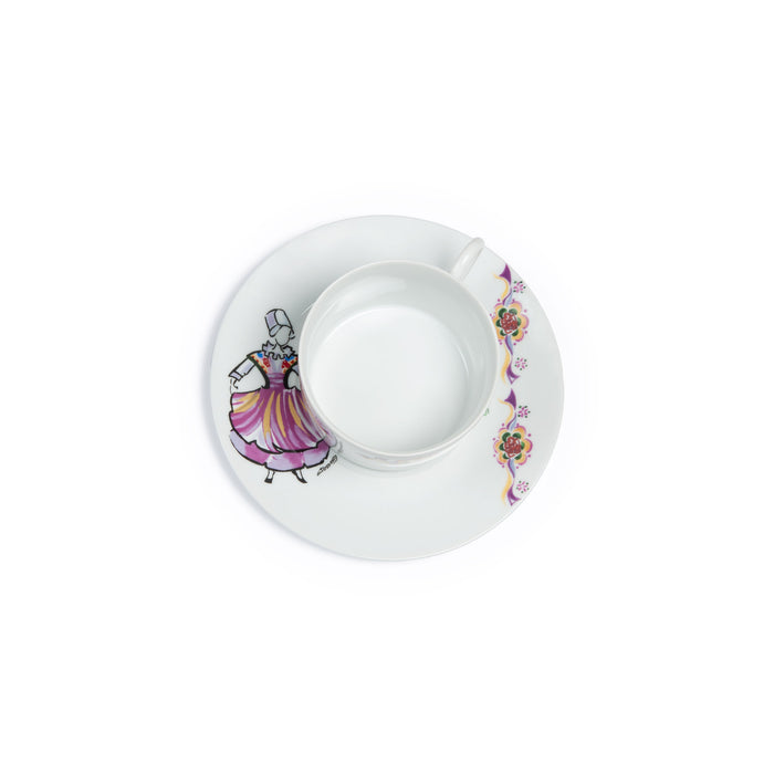 Ensemble tasse déjeuner décor costume Rennes