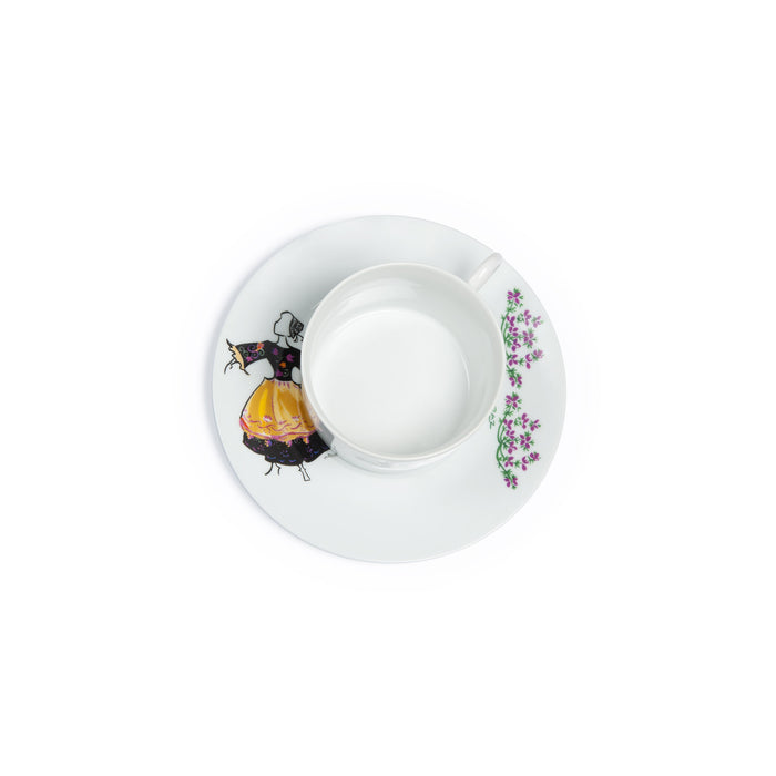 Ensemble tasse déjeuner décor costume Pointe du raz