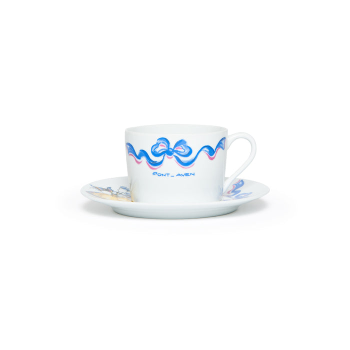 Ensemble tasse déjeuner décor costume Pont Aven