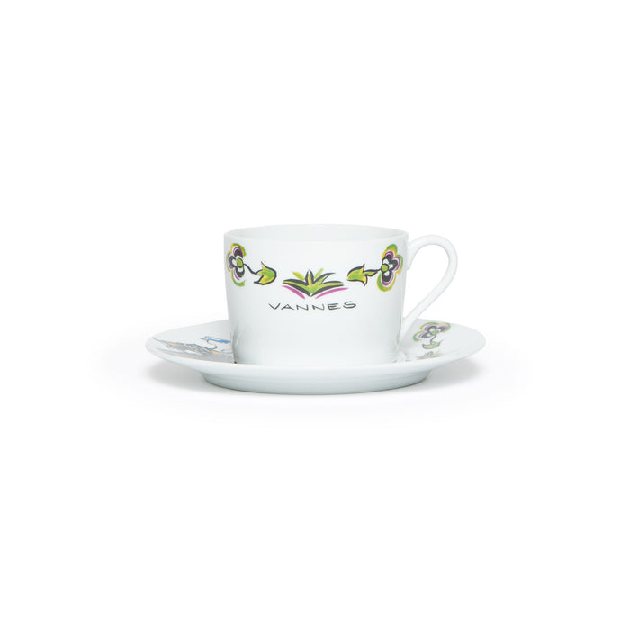 Ensemble tasse déjeuner décor costume Vannes