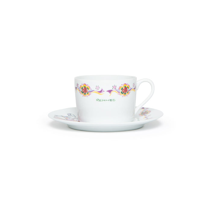 Ensemble tasse déjeuner décor costume Rennes