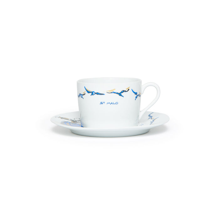 Ensemble tasse déjeuner décor costume Saint Malo