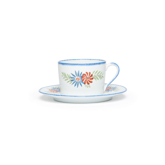 Ensemble tasse déjeuner décor Jardin fleuri