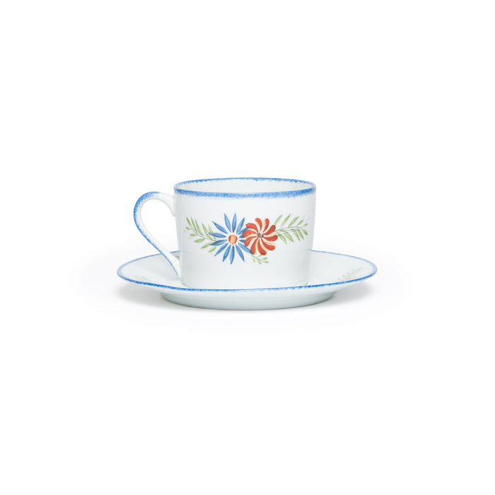 Ensemble tasse déjeuner décor Jardin fleuri
